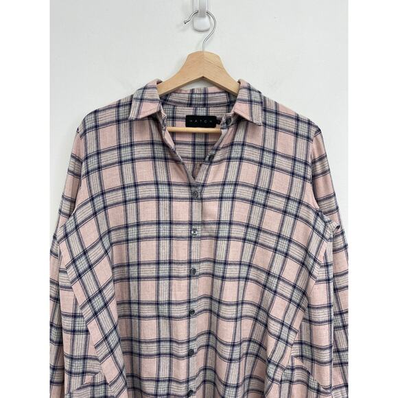 Hatch Maternity The Flannel Plaid Button-Down Soft Relaxed Shirt - Size 1/Small - Picture 4 of 10